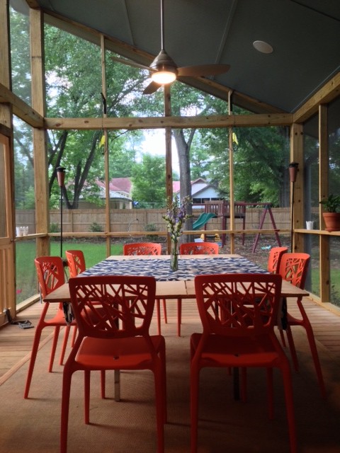 Recently completed outdoor dining table